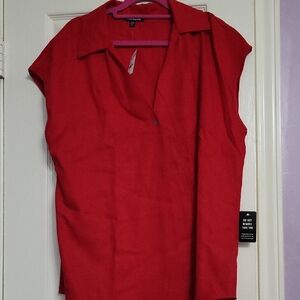 Express Red Women's Top L